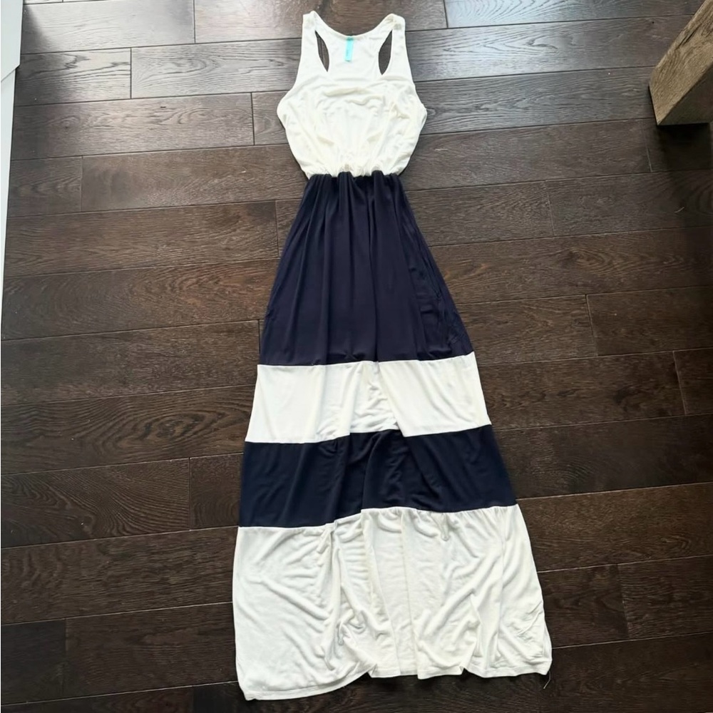 Navy and white Maxi Dress
